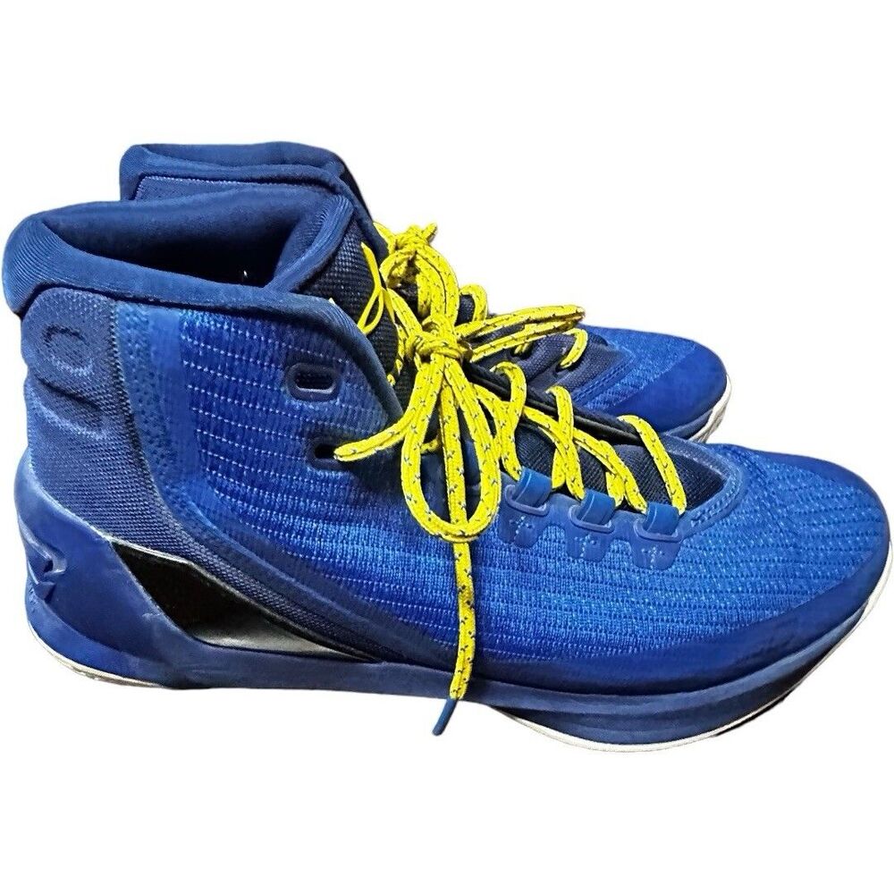 Under Armour Curry Dub Nation Shoes Size 9 Men US Blue Yellow Sneakers
